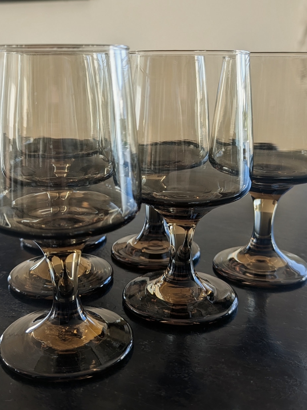 Smoky brown Glass mcm - Set of 6